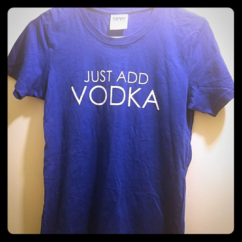 NEW Skyy Sky Vodka blue shirt Medium